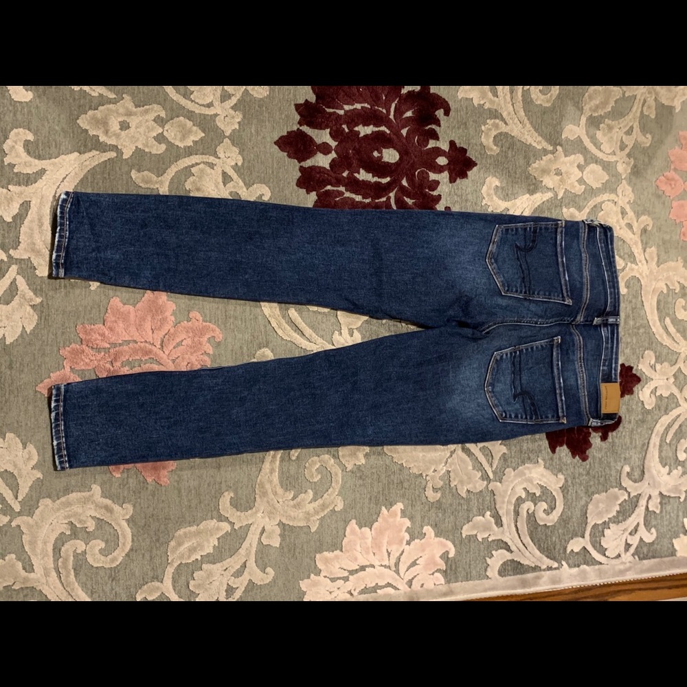 AE Super Hi- Rise Jeggings Ripped Knee - Picture 3 of 6